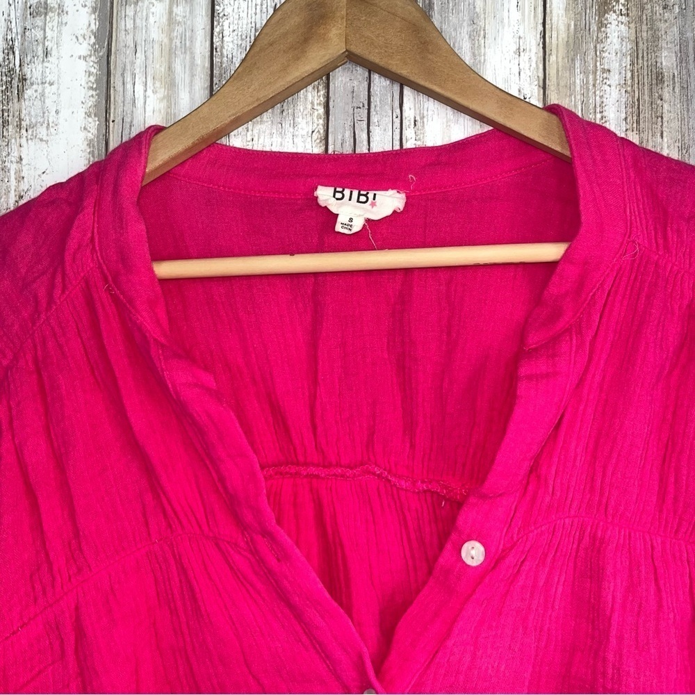 Bibi Pink Oversized Button Blouse - Picture 4 of 5